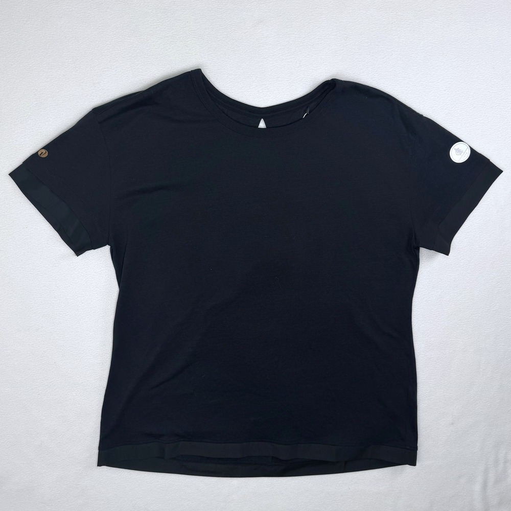 Levelwear Verve Women's Small Black‎ Open Back Short Sleeve Athletic Tshirt NWT